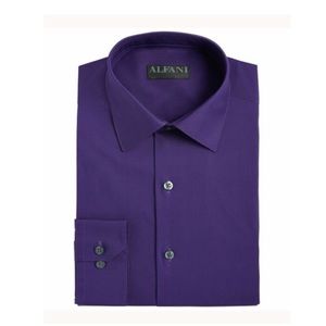 ALFANI Mens Purple Work Dress Shirt 15/15.…